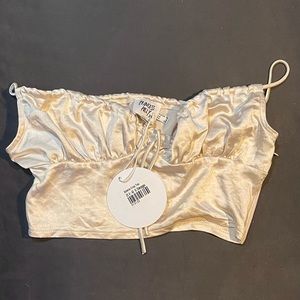 Flash SALE! 💫NEW W TAGS! PRINCESS POLLY ESTELLE CROP TOP CHAMPAGNE SIZE 6